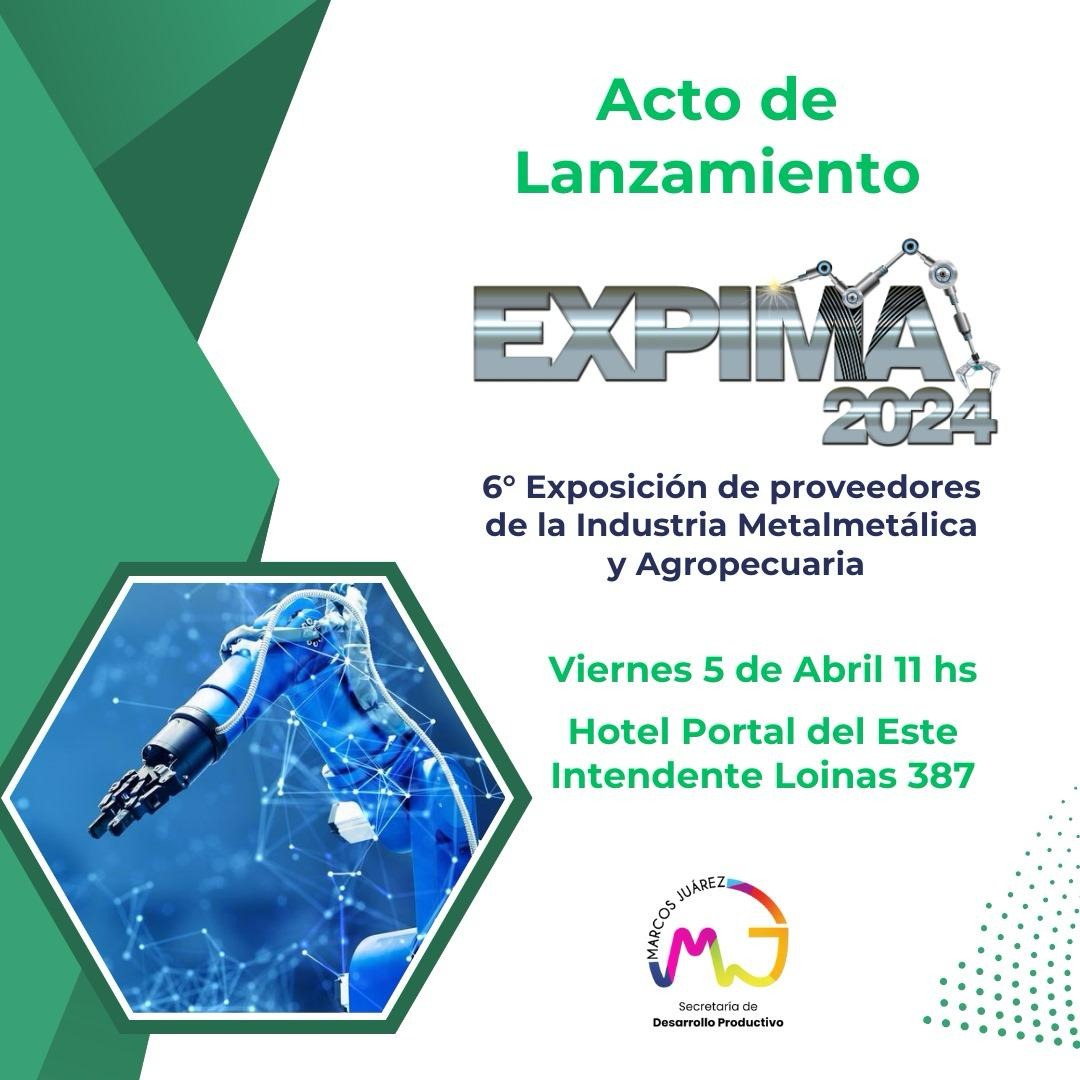 La presentación de la Exposición de Proveedores de la Industria Metalmecánica y Agropecuaria 2024 (EXPIMA) se llevará a cabo el viernes 5 de abril 