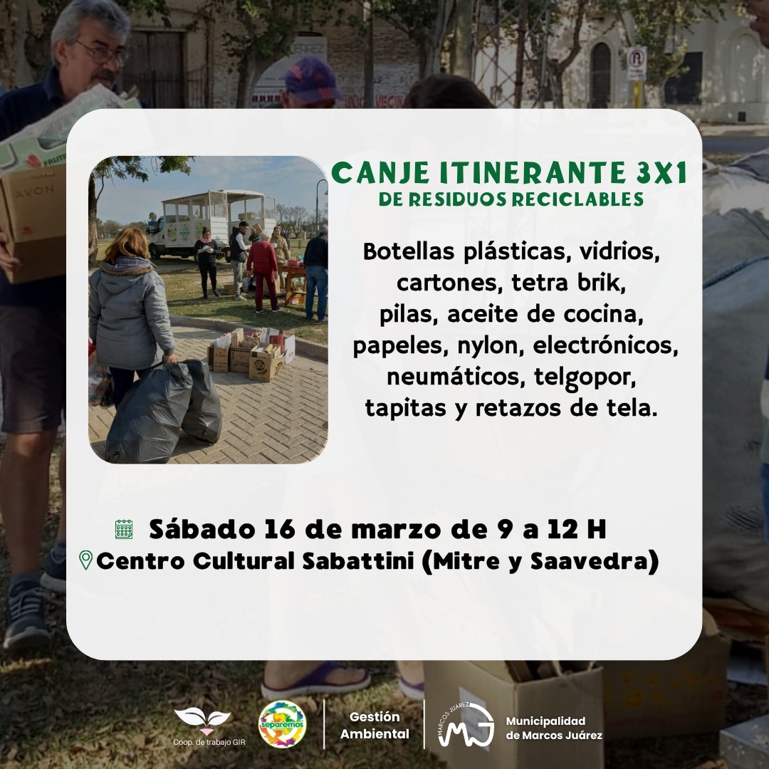 Próximo canje 3x1 el sábado 16 de marzo