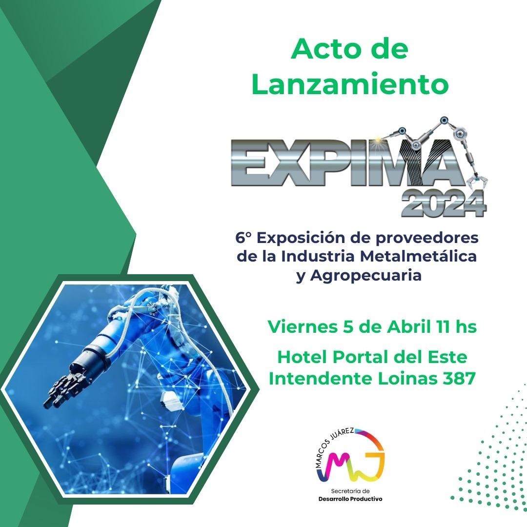 La presentación de la Exposición de Proveedores de la Industria Metalmecánica y Agropecuaria 2024 (EXPIMA) se llevará a cabo el viernes 5 de abril