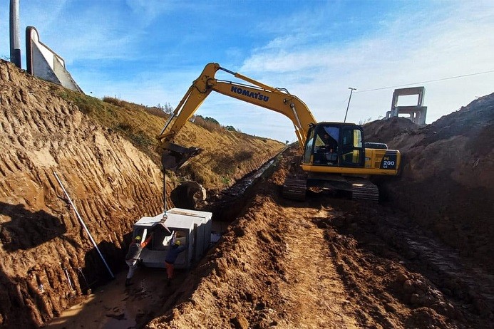 Monte Maíz: avanzan obras hídricas para controlar inundaciones