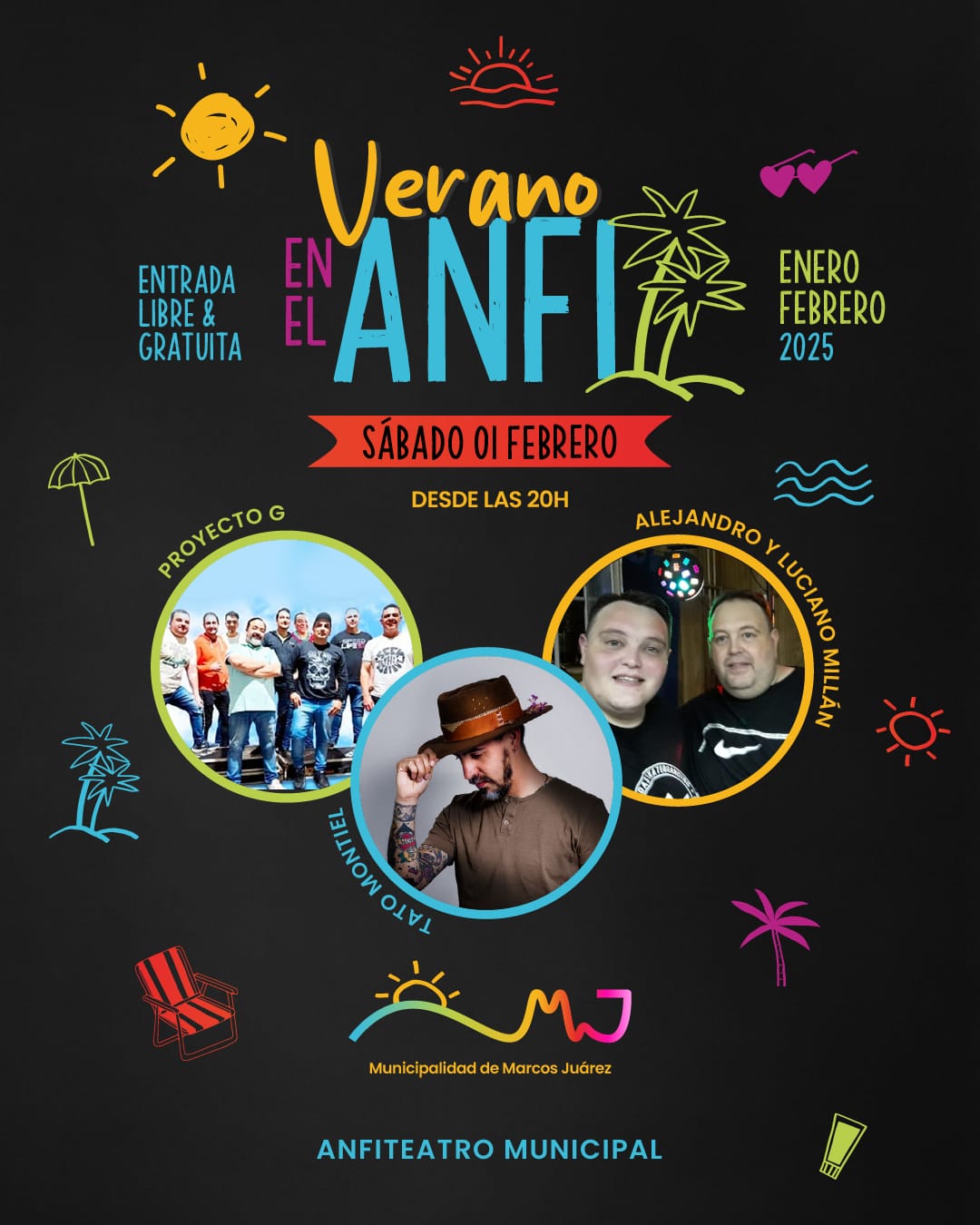Continúa la grilla de espectáculos de Verano en el Anfi para este sábado 01 y domingo 02 de febrero 2025