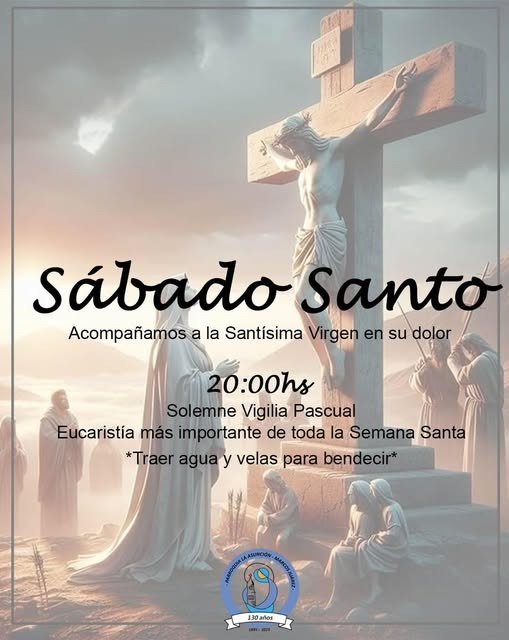 Continúan este sábado las celebraciones de Semana Santa con la vigilia Pascual