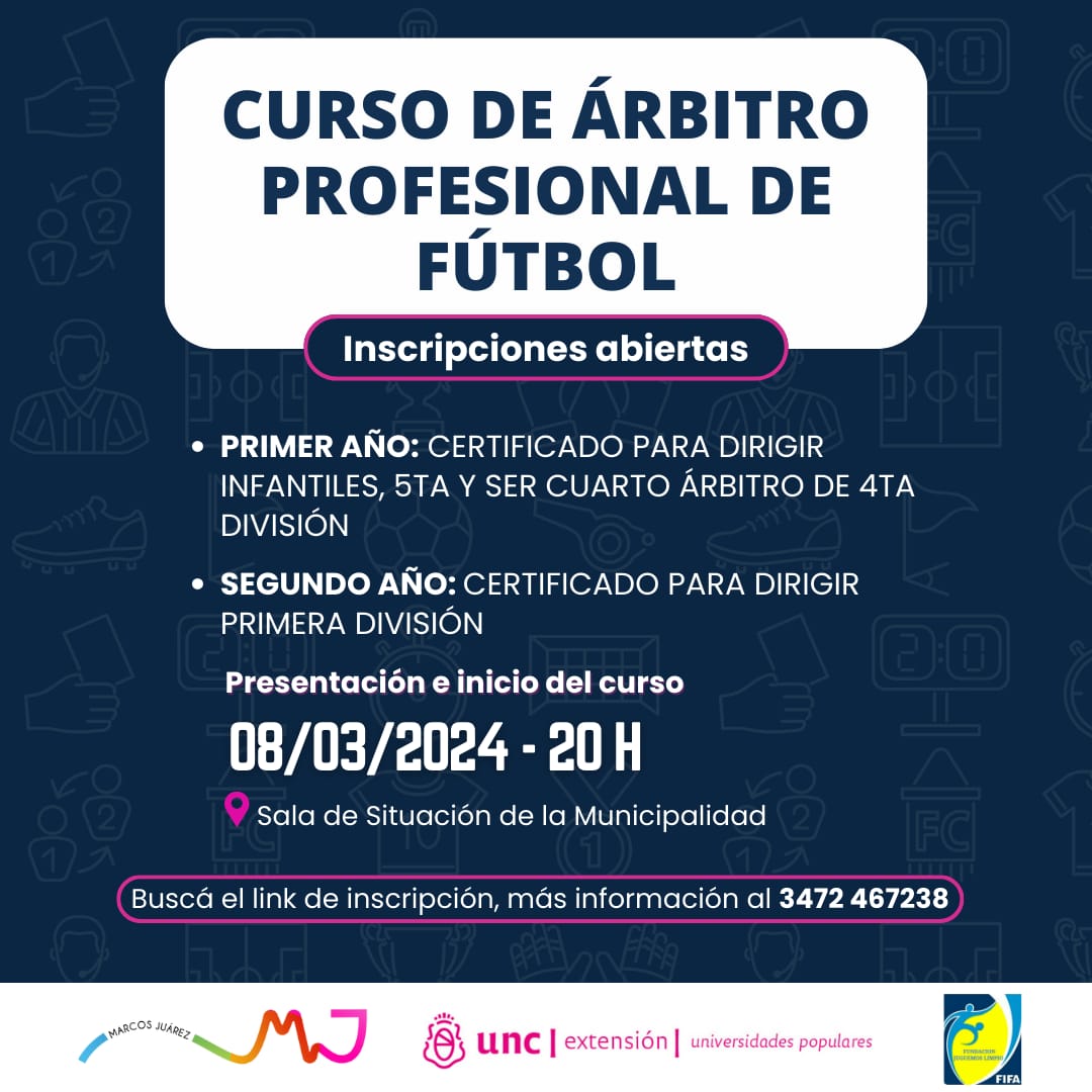 Presentan curso de árbitro profesional de fútbol con la presencia del internacional Baldassi