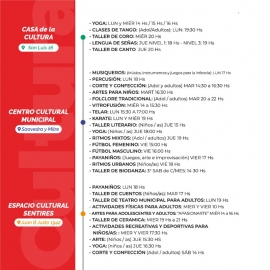 Talleres del programa Cultura Comunitaria 2024