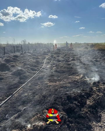 Incendio rural al norte de Marcos Juárez