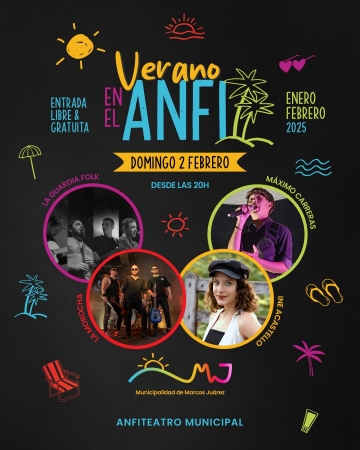 Continúa la grilla de espectáculos de Verano en el Anfi para este sábado 01 y domingo 02 de febrero 2025