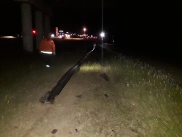 Gral Roca: camionero de Leones despistó en la Autopista Rosario-Córdoba