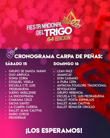 Del 14 al 16 de febrero: 64º Fiesta Nacional del Trigo 