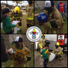 Bomberos de Corral de Bustos reconocieron al niño de 9 años que salvó a su hermanito