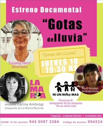 Hoy se estrena el documental “Gotas de lluvia”

