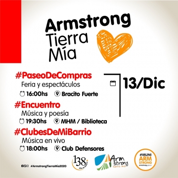Armstrong Tierra Mia: festejos el fin de semana por los 138 años de la ciudad

