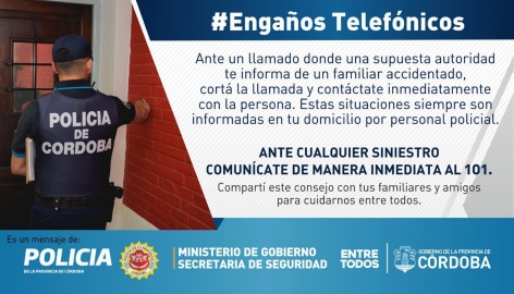 Provincia advierte sobre engaños telefónicos