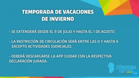 Se extienden los horarios y aperturas a partir del 9 de julio hasta el 01 de agosto