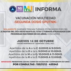 Calendario semanal de vacunación