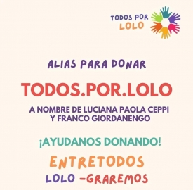 “Todos por Lolo”: necesita un tratamiento urgente antes de llegar a los dos años