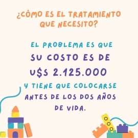 “Todos por Lolo”: necesita un tratamiento urgente antes de llegar a los dos años