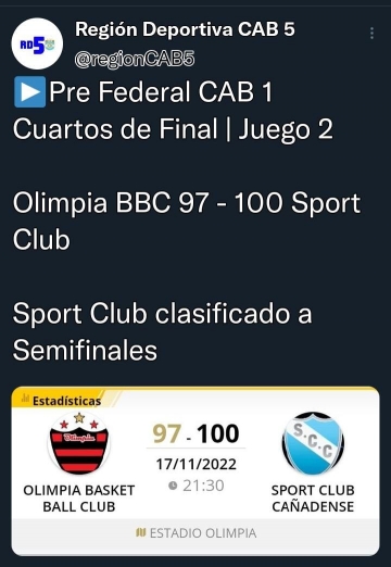 San Martín y Sport son los semifinalistas del Prefederal y definen la serie al mejor de 3