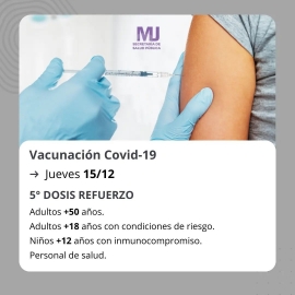 3°, 4° y 5° dosis de refuerzo vacuna Covid-19