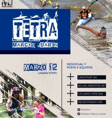 Se viene la 7º edición del Tetratlón Marcos Juárez