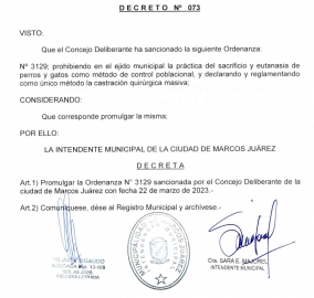 Se prohibe la práctica del sacrificio y eutanasia de perros y gatos como método de control poblacional