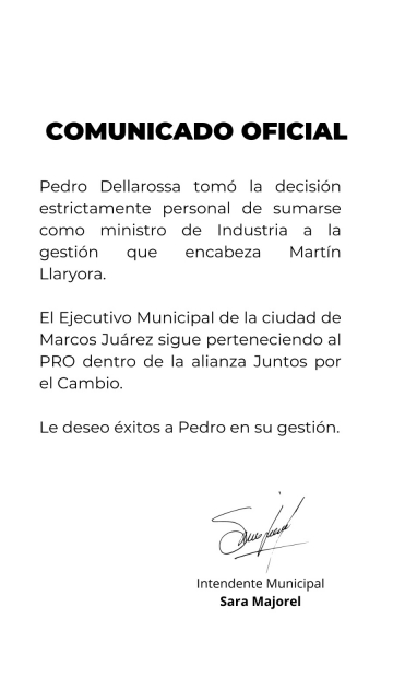 Majorel blanqueó la situación de Pedro Dellarossa y le deseó éxitos en su gestión