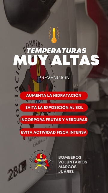 Bomberos alerta sobre las altas temperaturas y los consejos a tener en cuenta para evitar deshidratarse